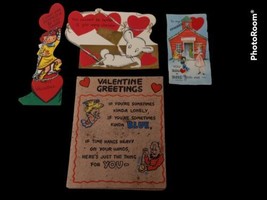 Vintage Valentine Cards Teacher Hallmark Lonely Hearts Fold Out 1944 - $17.82