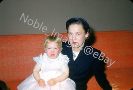 1950s Pretty Mom, Sad Little Girl MCM Red-Border Kodachrome Slide - £3.16 GBP