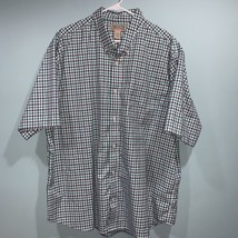 Duluth Trading Co Short Sleeve Shirt Plaid Check Size 2XL XXL Button Down - $21.49