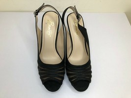Beacon Womens sparkle Fabric Open Toe Special Slingback Sandals Black Si... - $20.37