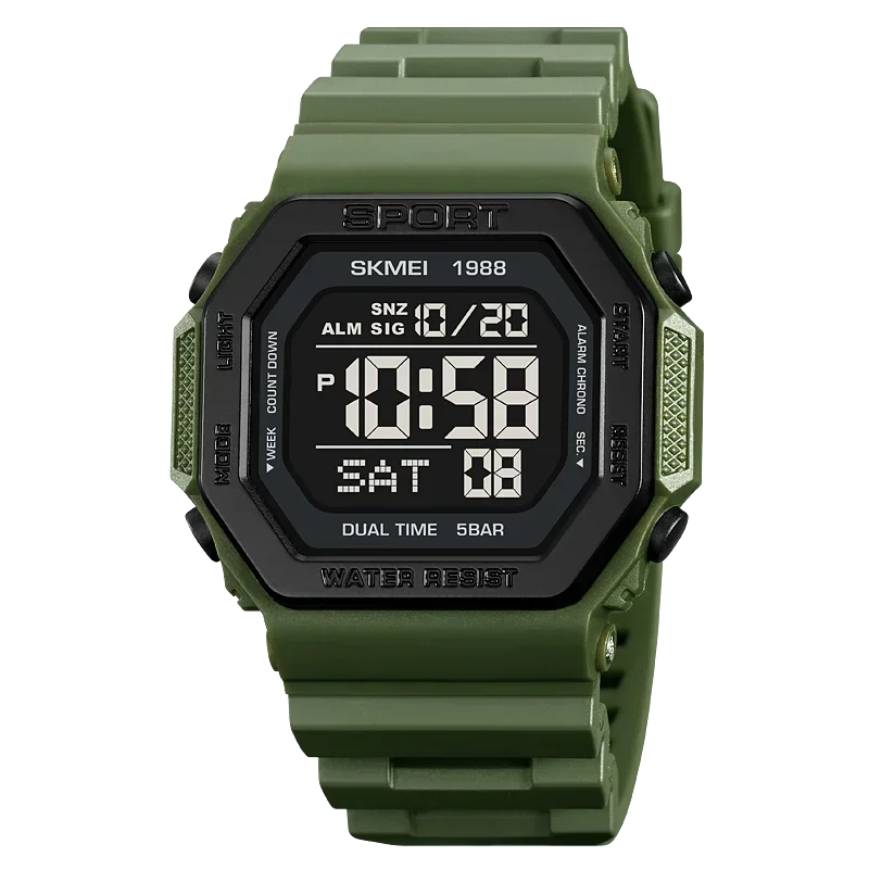 5Bar Waterproof Alarm Clock Reloj Hombre Back Light Digital Sport Watche... - $19.03