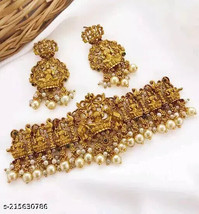 Temple Allure Kundan Jewelry Traditional Bridal South Jewelry Set a - £6.03 GBP