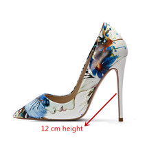 Fashion Sexy Women&#39;s White Doodling High Heels Shoes Wedding Shoes Pumps Party P - £65.55 GBP