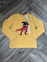 Cat And Jack Long Sleeve Shirt Boys M(8/10) Mustard,  T Rex NWT - $11.30