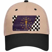 Indiana Racing Flag Novelty Khaki Mesh License Plate Hat Tag - $28.99