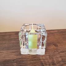 Votive Candle Holder Fifth Avenue Crystal Faceted Glass Square Hollywood Regency image 3