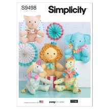 Simplicity Easy Plush Stuffed Animals Sewing Pattern Kit, Code S9498, On... - £12.52 GBP