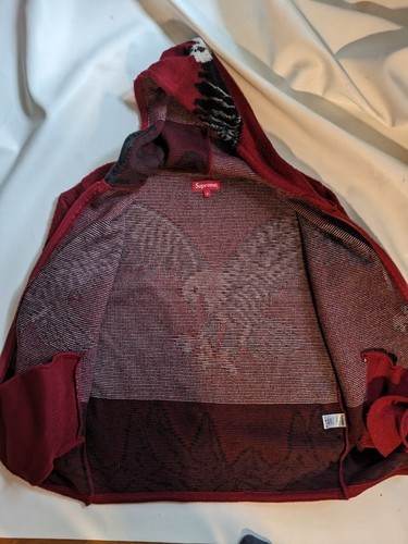 2016 Supreme Águila Capucha Cremallera Suéter de Manga Larga Hombre Moda Rojo M Item image 6