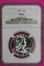 1961 PF 67 Ben Franklin Silver Proof Half Dollar NGC Graded Certified Slab 835 - £38.59 GBP