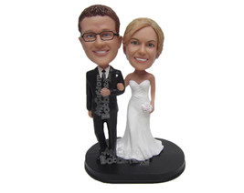 Custom Bobblehead Classic Wedding Couple In Formal Attire - Wedding &amp; Couples Br - £121.87 GBP