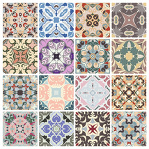 Decorative Tile Decals Lorca - Set of 16 - Tile Decals Art for Walls Kitchen - £10.25 GBP