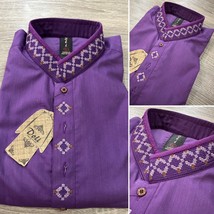 Pakistani Mens Purple  Wash &amp; Wear  Kurta, Large - £38.33 GBP