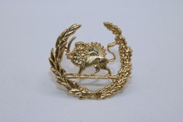 Fine 18K Yellow Gold Lion with Sword Pin - £111.69 GBP