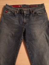 Guess ? Women&#39;s Jeans Stretch Flared Medium Wash Denim Women&#39;s Size 27 X 33 - £16.75 GBP