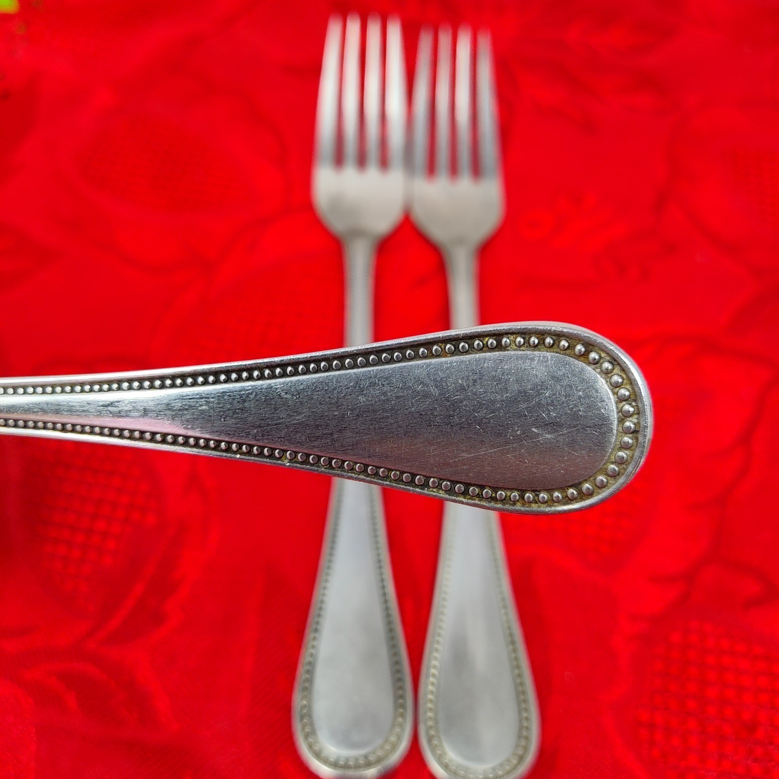 3X Ekco Eterna BASTILLE Stainless Japan Satin Handle Silverware Dinner Fork - $9.98