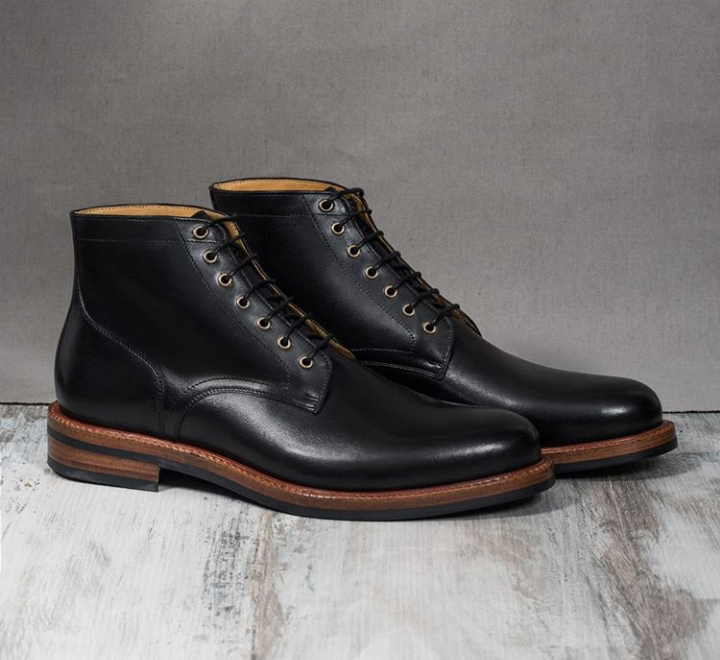 New Men's Handmade Black Leather Ankle High Stylish Boots, Men's Leather Lace