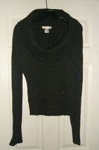 White House Black Market Sz S Grey 100% Cotton Long Sleeve Sweater - $14.80