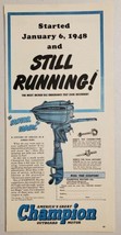 1949 Print Ad Champion Outboard Motors Endurance Test Minneapolis,Minnesota - £9.15 GBP