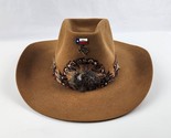 Bailey Regal Brown Cowboy hat Feather Band size 6 7/8 Richard Petty Style - £54.48 GBP