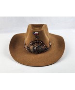 Bailey Regal Brown Cowboy hat Feather Band size 6 7/8 Richard Petty Style - £55.18 GBP