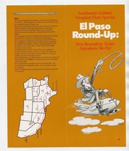 Southwest Airlines 1985 Frequent Flyer Special El Paso Round Up Booklet ... - £21.65 GBP