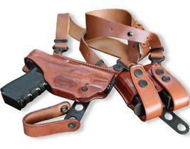 Fits Canik TP Elite SC 9mm 3.60”BBL Leather Shoulder Holster Double Mag #1536# R image 7