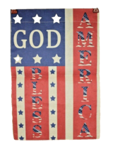 God Bless America American Flag Garden Flag Double Sided Burlap 12 x 18 - £7.37 GBP