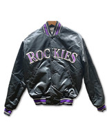 Starter Colorado Rockies Vintage 90s Black Satin Bomber Jacket Kids Size... - $119.95
