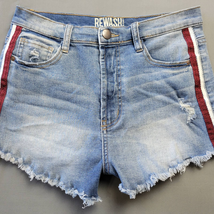 Rewash Jeans Women Shorts Size 6 Blue Stretch Streetwear Cutoffs Grunge Rips Zip - £11.33 GBP
