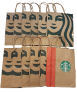 STARBUCKS Paper Bag with Handle LOT of 12 USED Gift Wrap Craft Projects Etc - €8,57 EUR