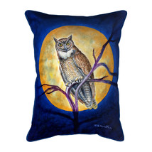 Betsy Drake Owl in Moon 16x20 Large Indoor Outdoor Pillow - £36.85 GBP
