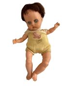 Vintage Vogue Doll Inc. Ginny Baby Doll 9” Sleep Eyes Brown Hair Yellow ... - $21.60