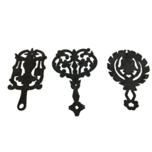 Trivets Cast Iron Footed Ornate Three MCM Black Farmhouse Rustic Kitchen... - £15.95 GBP