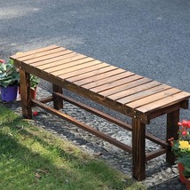 Outdoor Garden Benches Weatherproof Patio Bench Two-Person Seat Backless Bench - £72.22 GBP