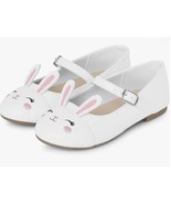 Gymboree Girl's Dressy Ballet Flat Shoe, Spring Collection White w Pink Bunny - $25.00