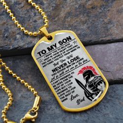 Primary image for To My Son Custom Dog Tag Necklace Gift From Dad