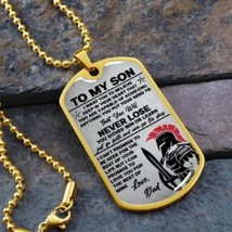 To My Son Custom Dog Tag Necklace Gift From Dad - £44.16 GBP