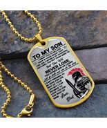 To My Son Custom Dog Tag Necklace Gift From Dad - £43.03 GBP