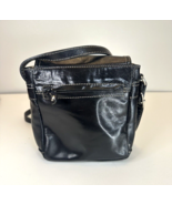 Giani Bernini Glazed Black Leather Crossbody Handbag Womens Black Purse - $13.09