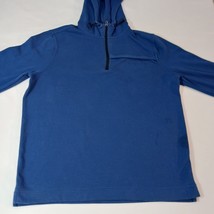 Banana Republic Men's Moisture Wicking 1/4 Zip Hoodie Blue Sweatshirt Size Large image 8