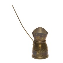 Hand Hammered Brass Turkish Coffee Melting Pot Long Brass Handle Vintage - £15.85 GBP