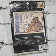 Bucilla Plaid &quot;LOVE BEARETH&quot; Cross Stitch Kit ~ Bears, Hearts, LOVE - £6.18 GBP