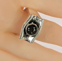 Men&#39;s Sterling Silver Bezel-led Onyx Ring Size 14 - £133.97 GBP