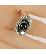 Men&#39;s Sterling Silver Bezel-led Onyx Ring Size 14 - £133.97 GBP