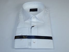 Men 100% Cotton Shirt Manschett Quesste Turkey Slim Fit 6040-01 White Pin dot image 4