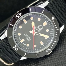 40MM Vintage Titus Winding Swiss Mens Turnable Bezel Black Watch 587e-a309276-6 - £21.86 GBP