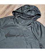 Nike Elite DriFit Hoodie Long Sleeve Shirt Men’s XL Gray Black Swoosh Logo - $22.99