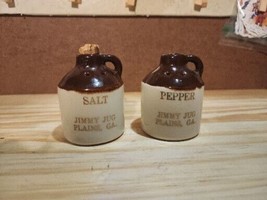 Vintage Plains GA Brown Jug Salt and Pepper Shakers  Paden City Artware - $9.09