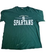 Vintage Michigan State Spartans T-Shirt XL Soffe USA Made 100% Cotton Green - $13.47 CAD