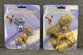 VTG Lot Of 2 Taco Bell Chihuahua Dog Sitting Key Chain 1998 Fun 4 All Gidget NOS - £14.06 GBP